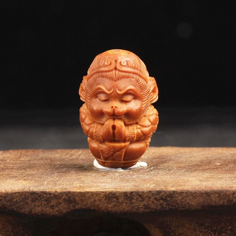 齐天大圣橄榄核通文玩佛头雕刻猴子挂件斗战胜佛核雕孙悟空吊子
