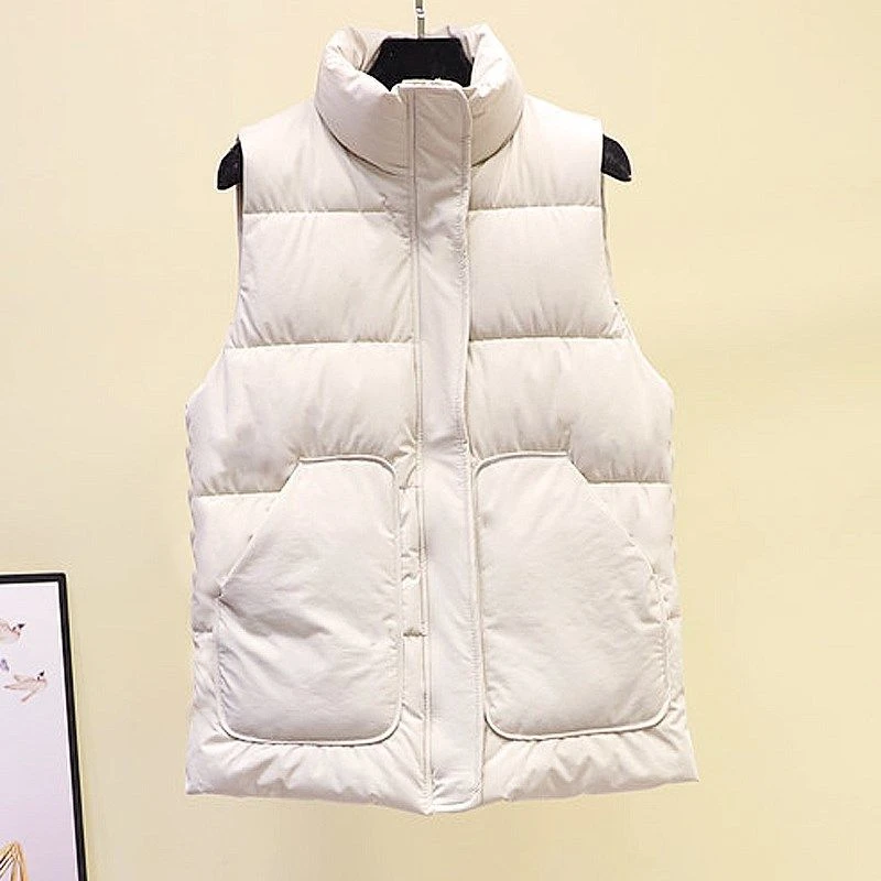 【80-200斤】百搭羽绒棉服马甲女秋冬新款宽松背心韩版坎肩