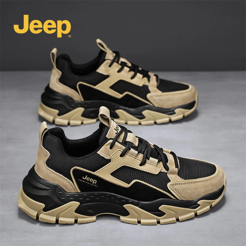 jeep吉普老爹鞋男鞋夏季2025新款休闲爆款户外鞋子男士防滑运动鞋