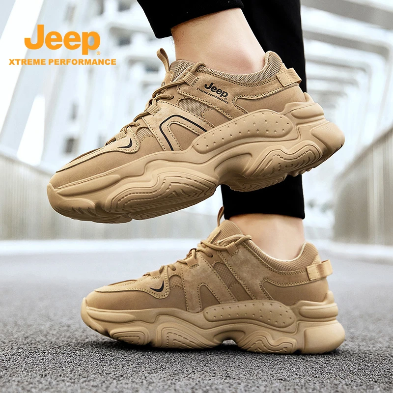 jeep吉普男鞋春季户外运动老爹ins厚底增高休闲潮流爆款网红潮鞋W