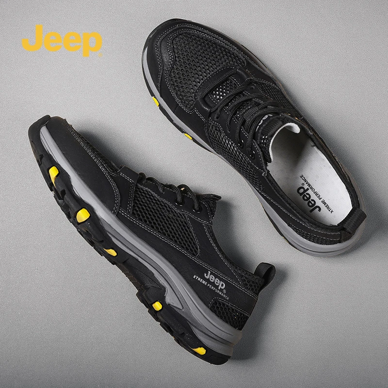 jeep吉普男鞋2025新款春季网面鞋子男士运动鞋百搭透气休闲爸爸鞋