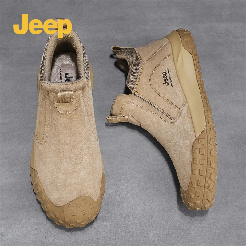 jeep吉普男鞋春季2025新款一脚蹬休闲运动鞋男士户外防滑登山潮鞋