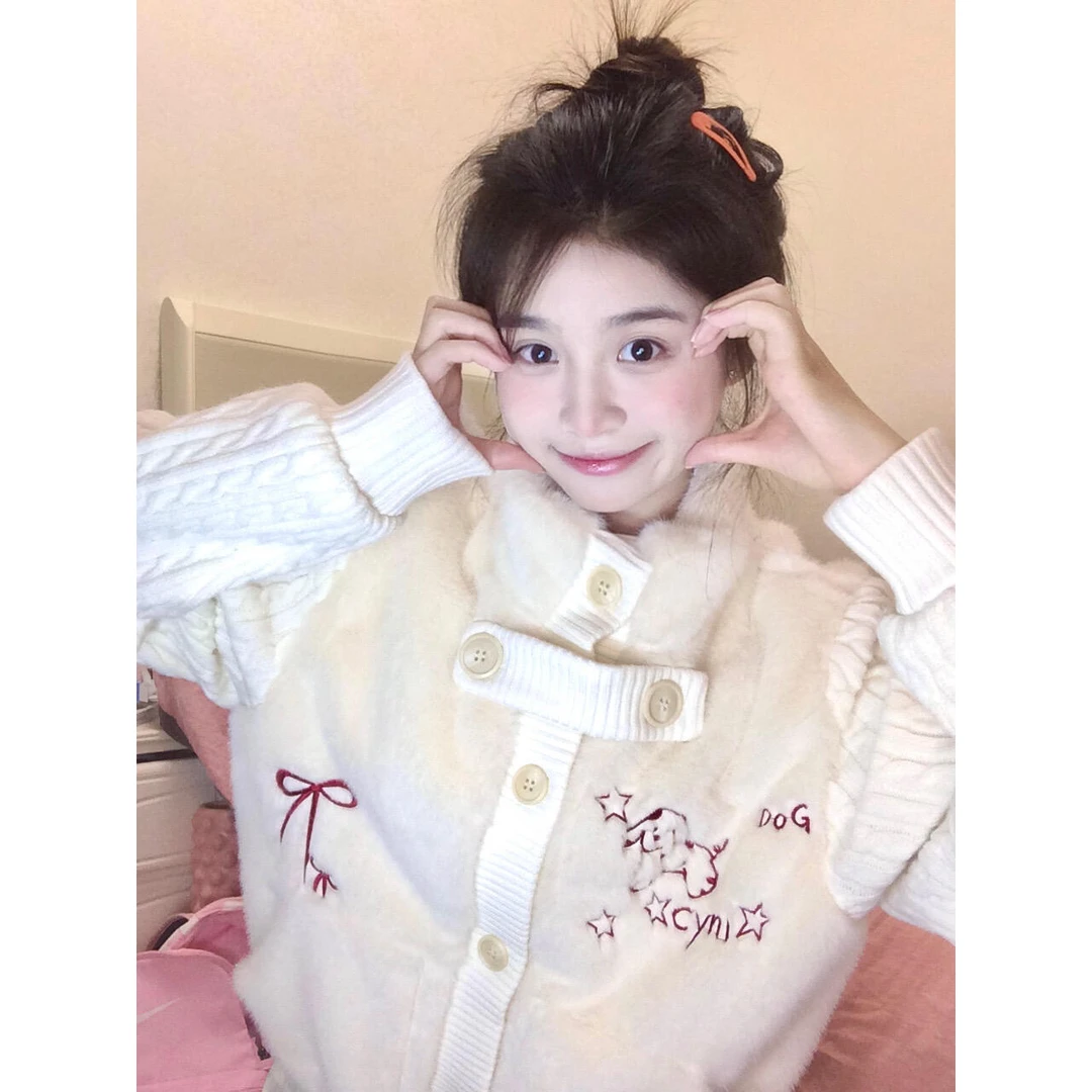 韩系立领短款针织拼接夹棉外套女冬季加绒加厚保暖软糯超好看上衣