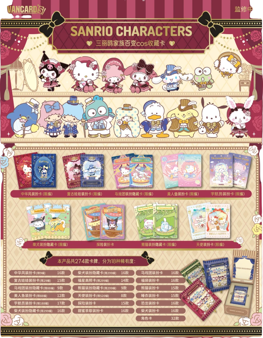 万画云游【平/魔法】三丽鸥家族百变家族COS收藏卡盲盒拆卡可爱正品