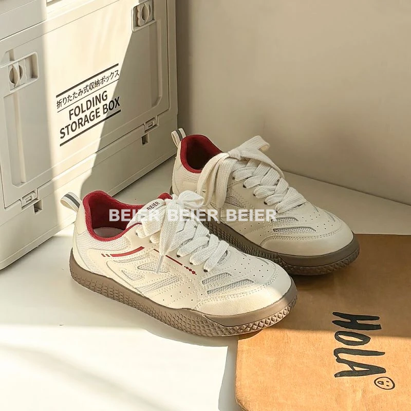 BEIER运动休闲鞋防滑秋冬新款学生小众百搭ins舒适厚底小白鞋6769