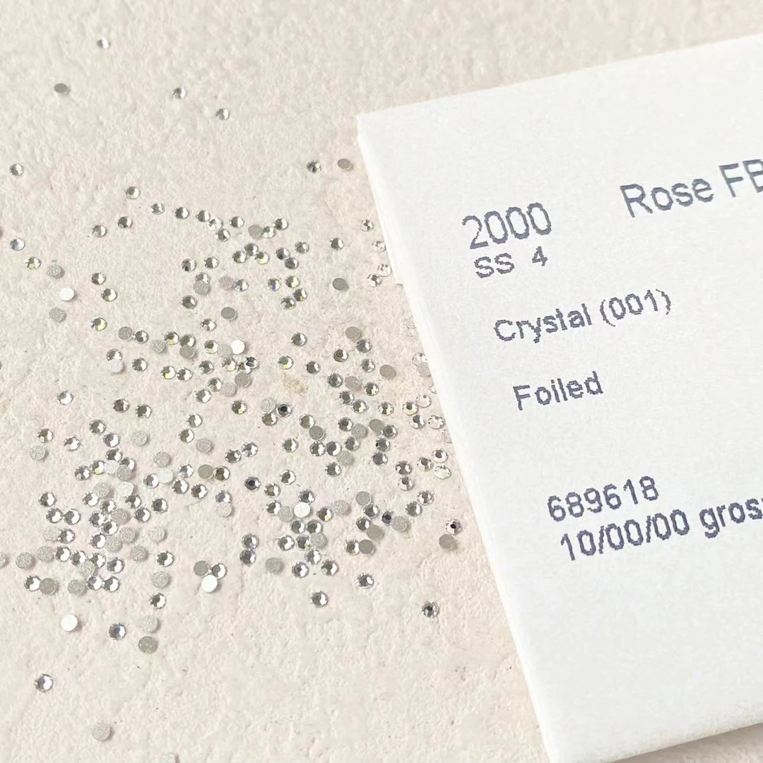 美甲钻饰品正品华子整包平底圆单独尺寸白色平底圆钻填缝