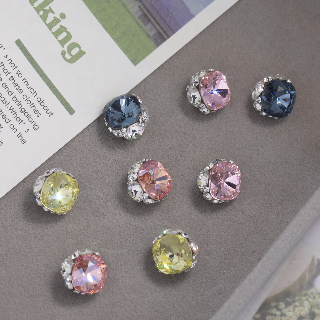 美甲钻饰品正品华子成品堆堆钻新款4470肥方10mm手工堆钻精致高品