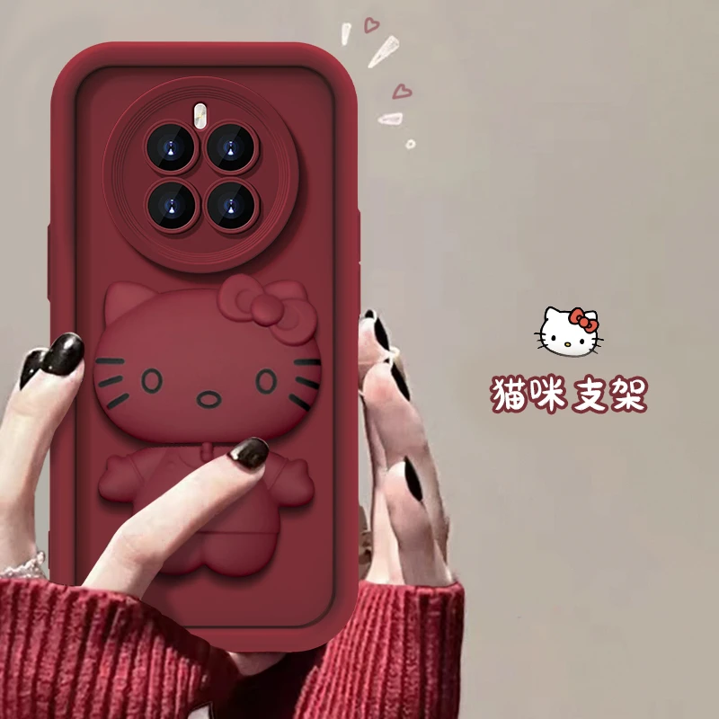 华为Mate50E手机壳猫猫支架款网红爆款天眼硅胶全包防摔可爱女款