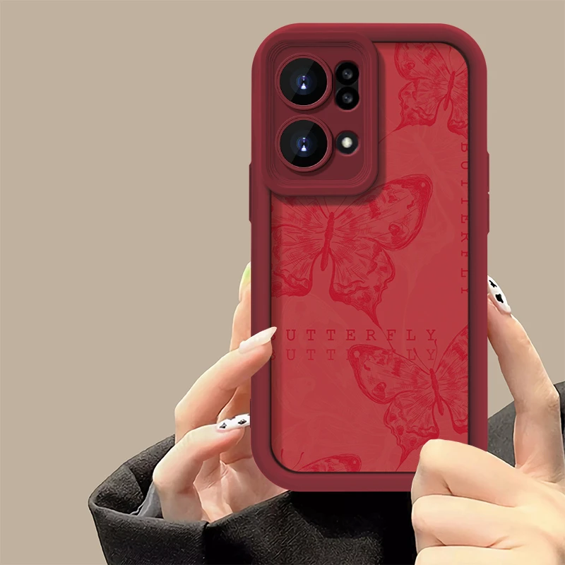 OPPO Reno7Pro手机壳高颜值火蝴蝶款硅胶全包防摔软壳简约女款