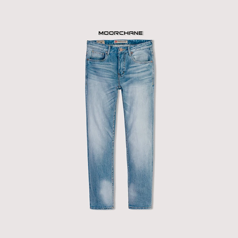 MC015 莫臣新款赤耳丹宁牛仔裤夏季薄款小直筒男蓝色牛仔裤子