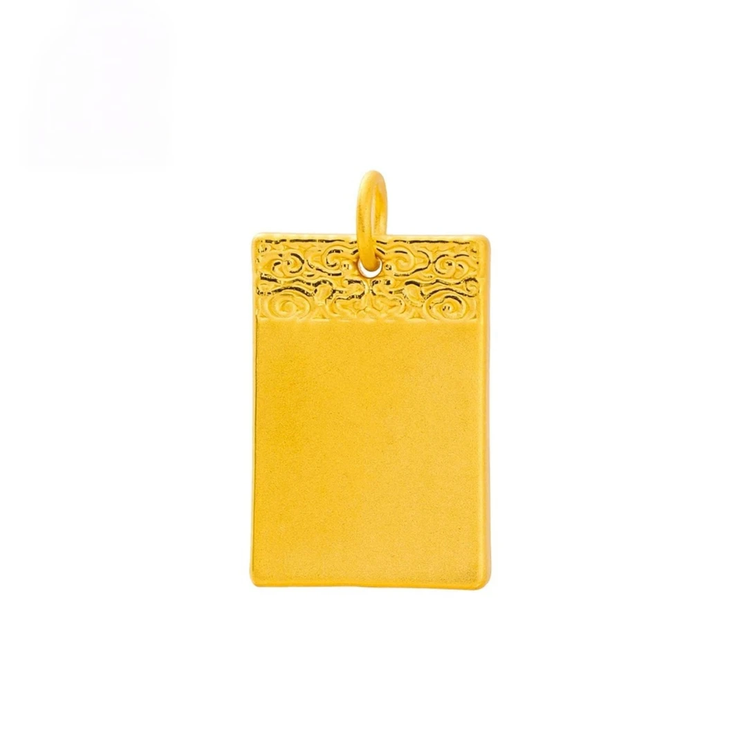 Chow Tai Seng/周大生足金平安无事牌坠送老婆女朋友618礼物