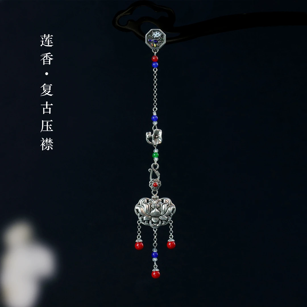潮款莲香|复古中式莲花旗袍压襟女古风挂饰茶服胸针胸饰挂件
