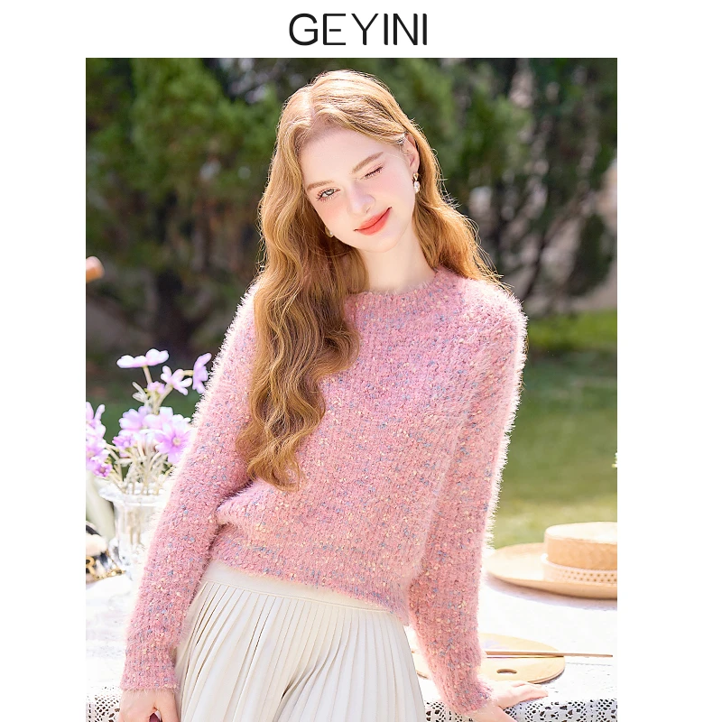 2025春秋新款女甜美加厚短款慵懒风设计感外穿外套毛衣针织衫上衣