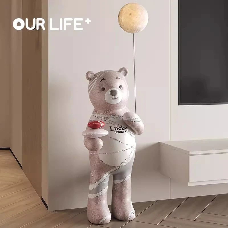 暴力熊幸运石落地摆件月球灯客厅沙发电视柜旁家居装饰品乔迁礼品