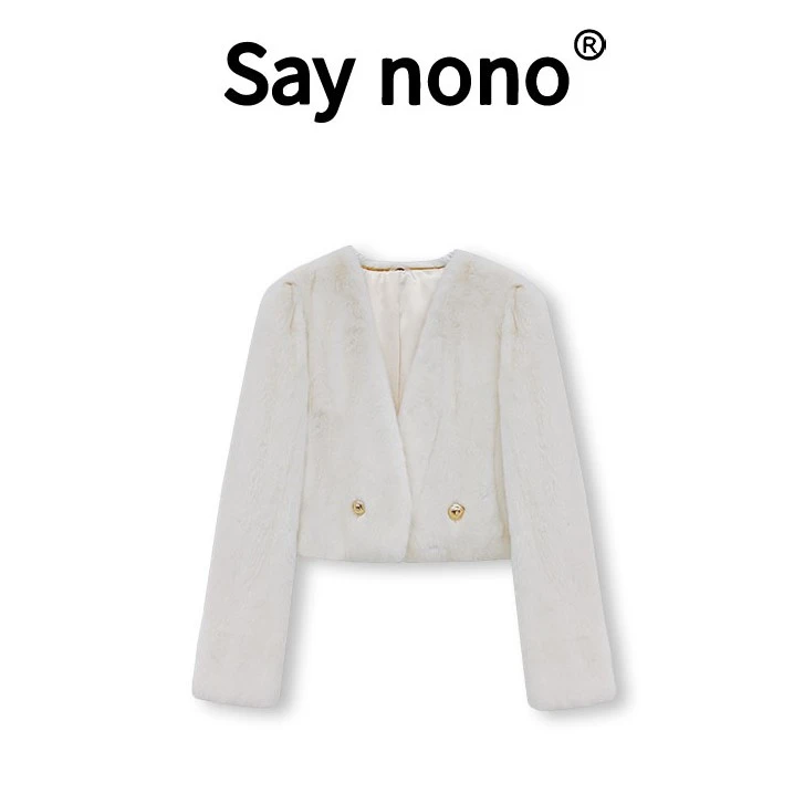 Saynono★DJ-YX800091-2023秋冬时尚新款女式/两粒扣皮草