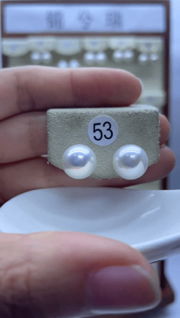 【闪购商品】淡水珍珠耳饰18K金镶嵌53