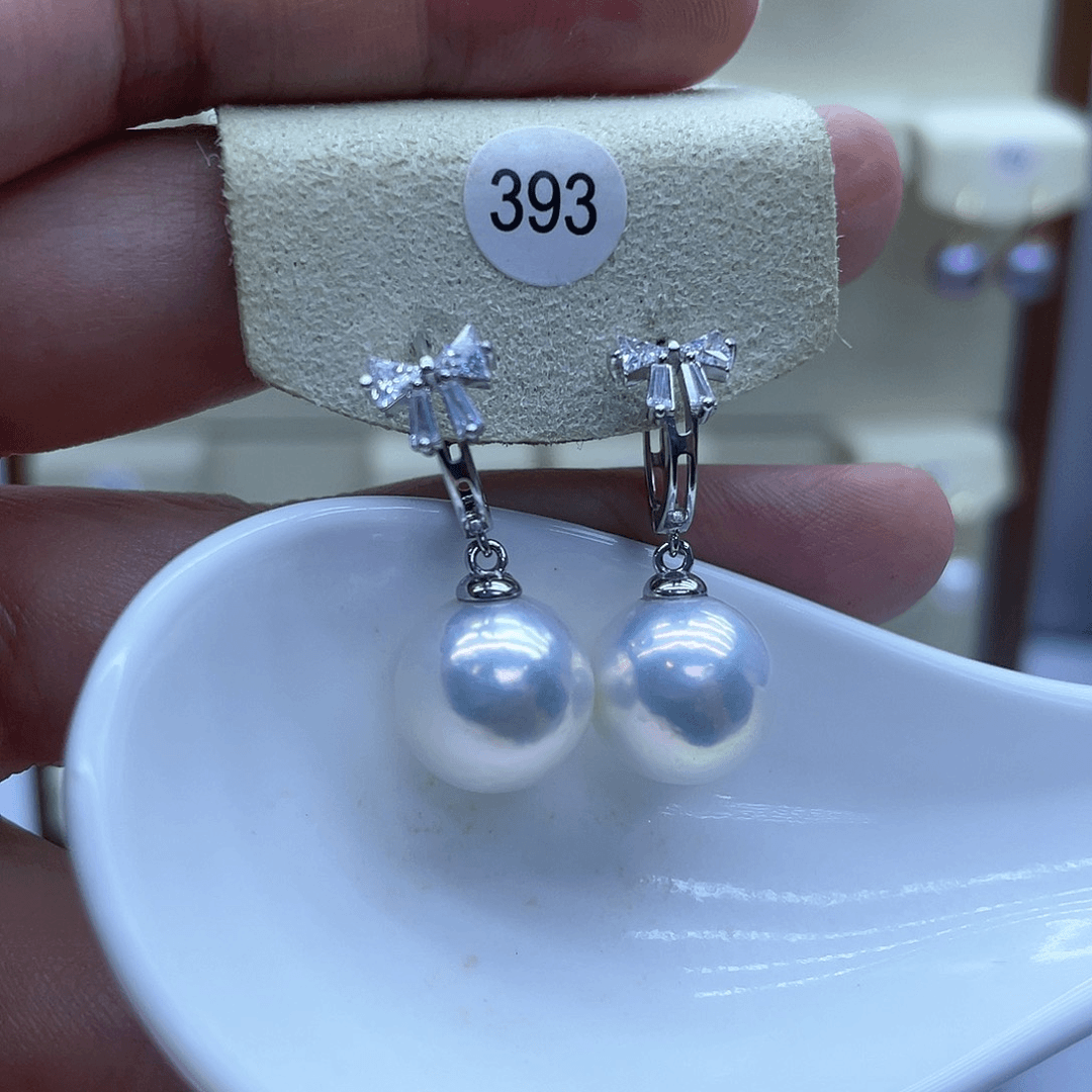 淡水珍珠耳饰银S925镶嵌