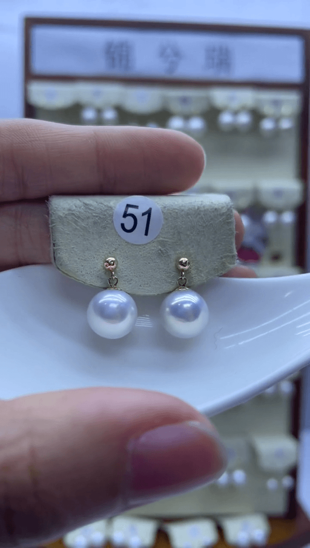 【闪购商品】淡水珍珠耳饰18K金镶嵌51