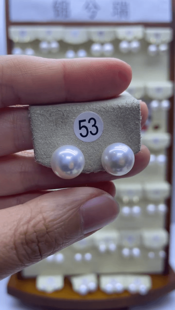 【闪购商品】淡水珍珠耳饰18K金镶嵌53