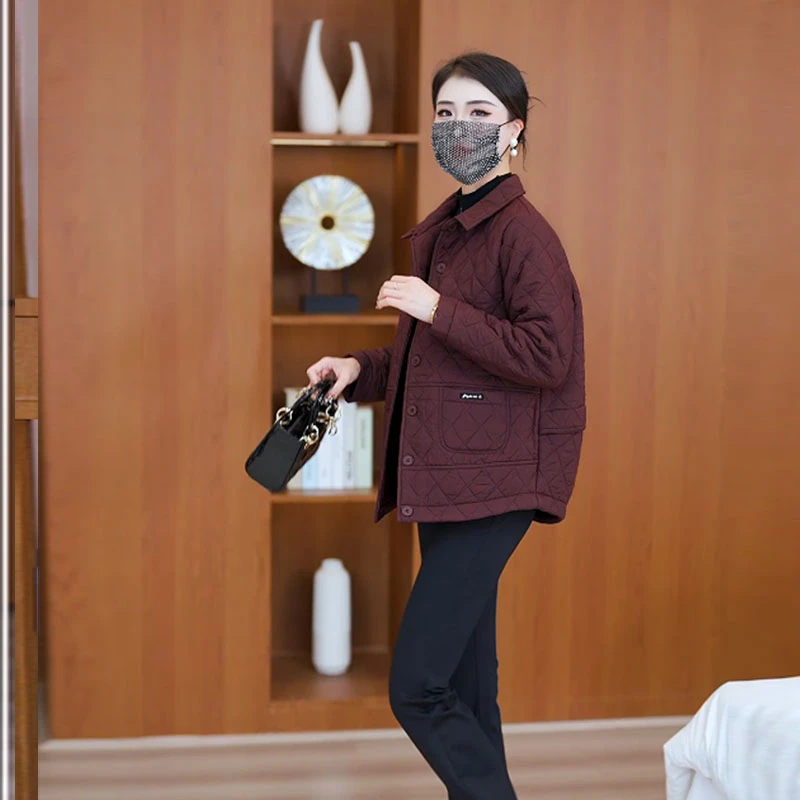 【25春夏上新】大码新款百搭宽松洋气显瘦上衣女中长棉衣轻薄外套