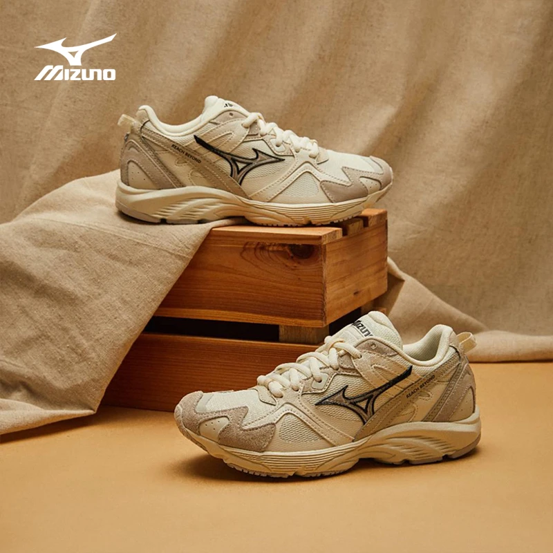 Mizuno美津浓男女低帮耐磨皮革鞋面复古轻便减震跑步轻羽鞋LG 90S