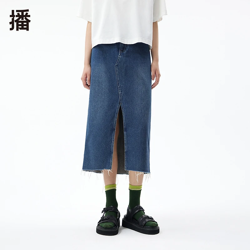 【直播专属】播复古牛仔半裙风帆BDQ3BD1809显瘦半身裙