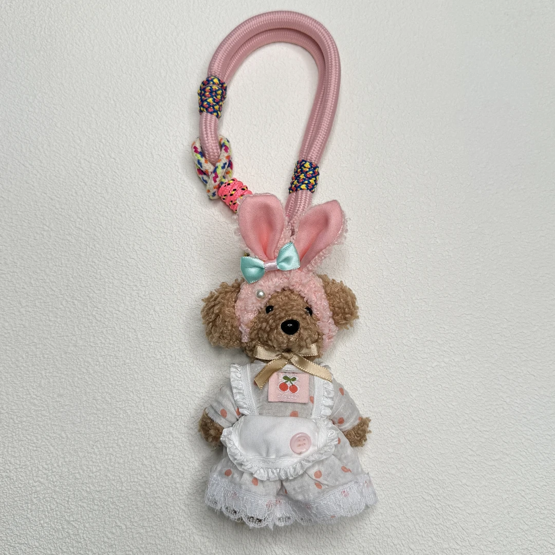 A.FLORE韩国原创手工可爱包包挂件挂饰粉色兔耳朵发带樱桃裙小狗
