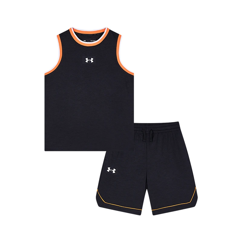 Under Armour/安德玛篮球套装夏季儿童速干T恤男童吸汗透气短袖衣