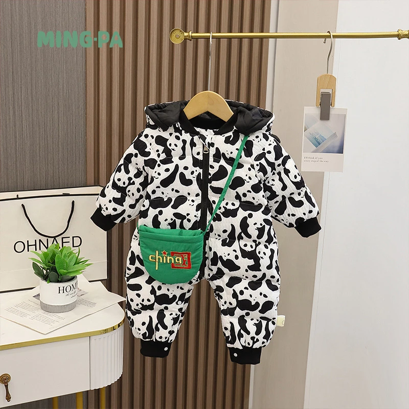 鸣爬婴童婴儿冬装衣服冬季款羽绒服女宝宝男宝连体衣加绒保23C354