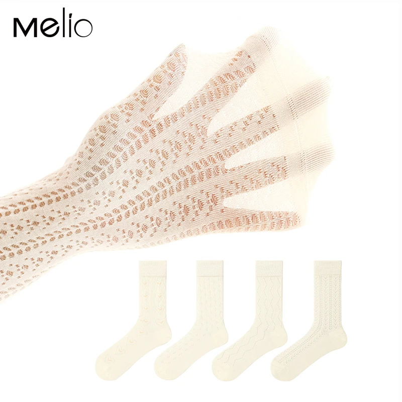 夏季超薄透气镂空网眼棉袜女士款 无骨缝合不硌脚吸汗不勒不臭脚