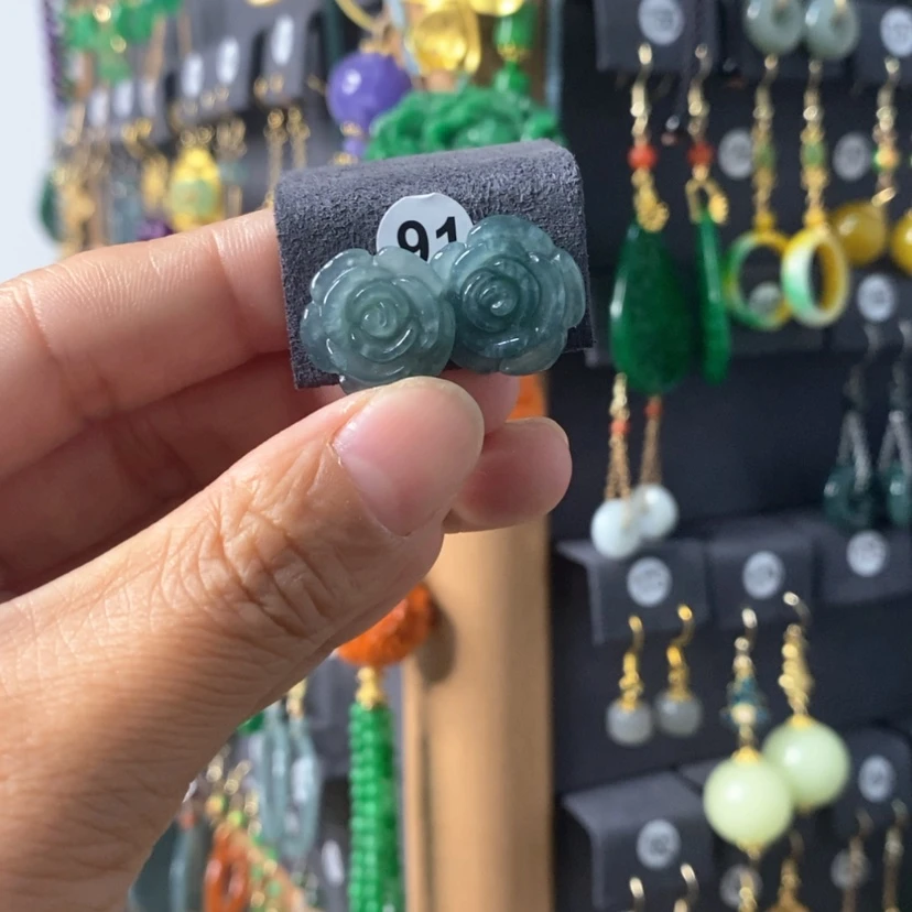 【闪购商品】翡翠耳饰未镶嵌371