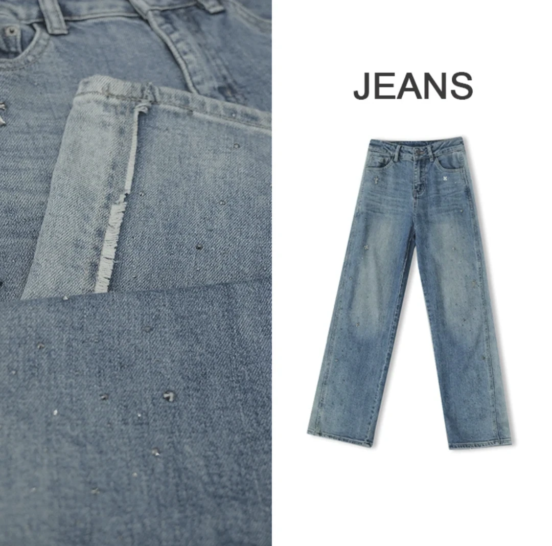 2024 新款满天星十字烫钻牛仔裤 K5001