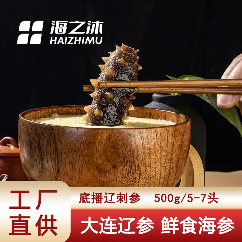 【鲜食海参】大连深海底播辽刺参 鲜食海参 5-7头/斤 1斤装 口感Q弹