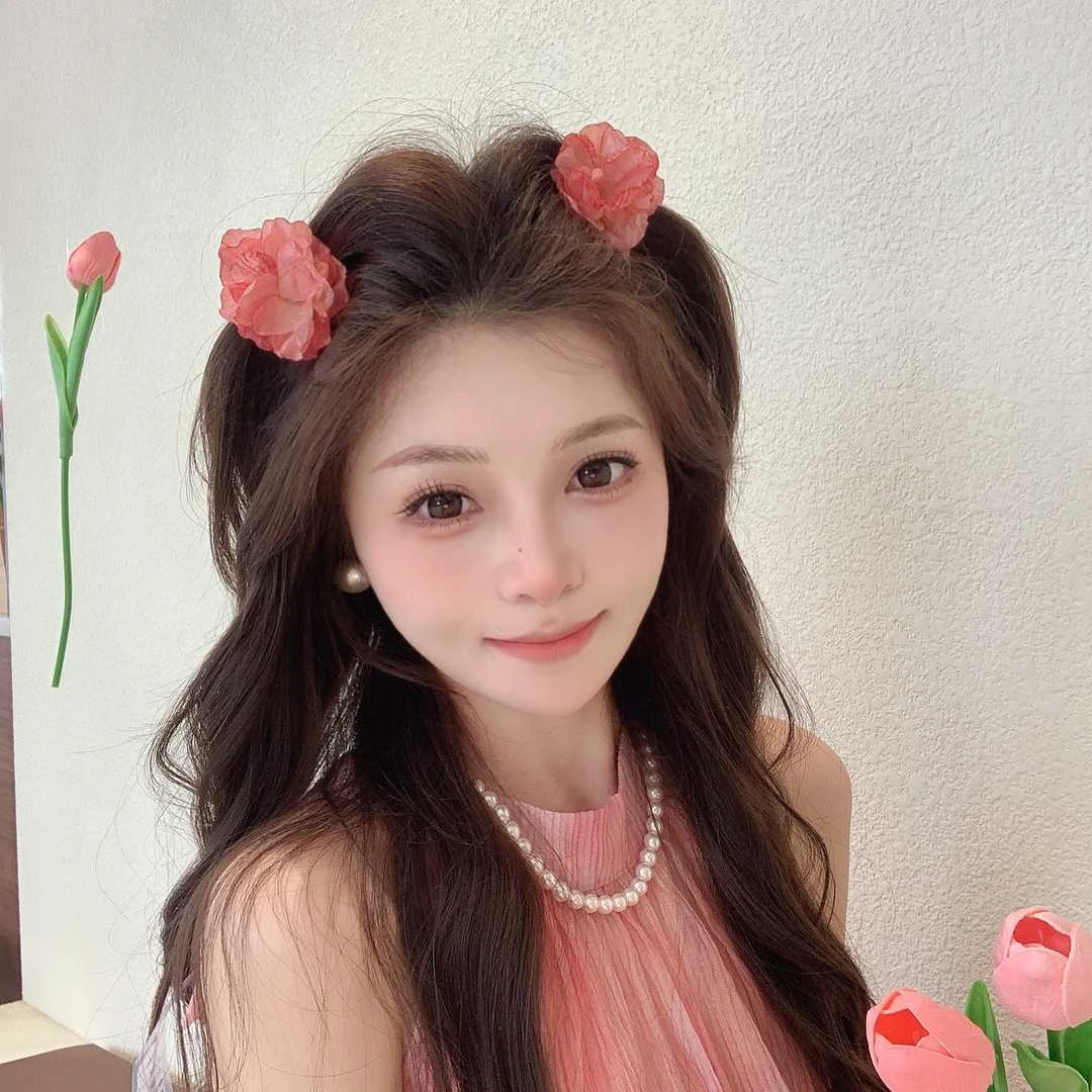 春日清冷感花花发夹高颜值甜美仿真花朵小抓夹刘海侧边夹超仙发饰