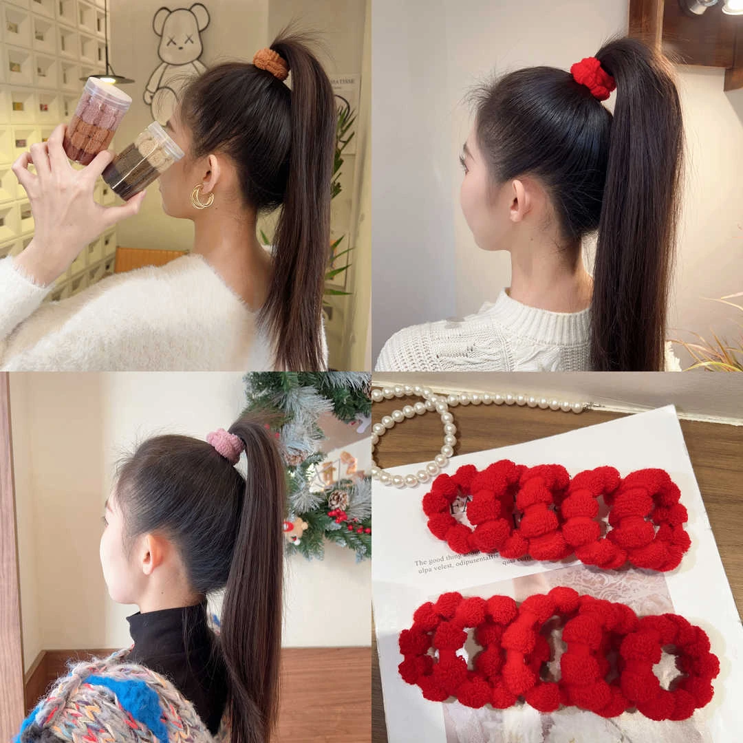 耐用罐装头绳橡皮筋女无痕扎头发绳扎高马尾发圈秋冬百搭简约韩版