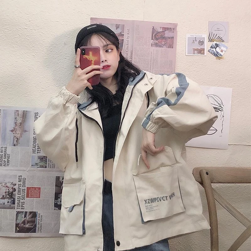 春秋季工装外套2025年新款女韩版宽松BF百搭学生原宿风复古ins潮