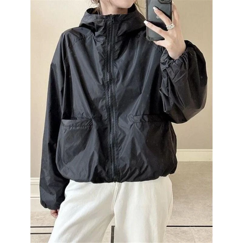 韩版外套女气质休闲宽松百搭慵懒风防晒衣外穿骑行服小个子爬山服