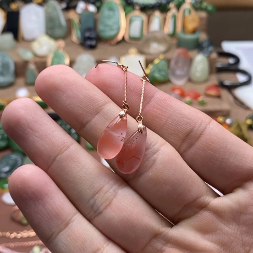【闪购商品】南红玛瑙耳饰银S925镶嵌出****语