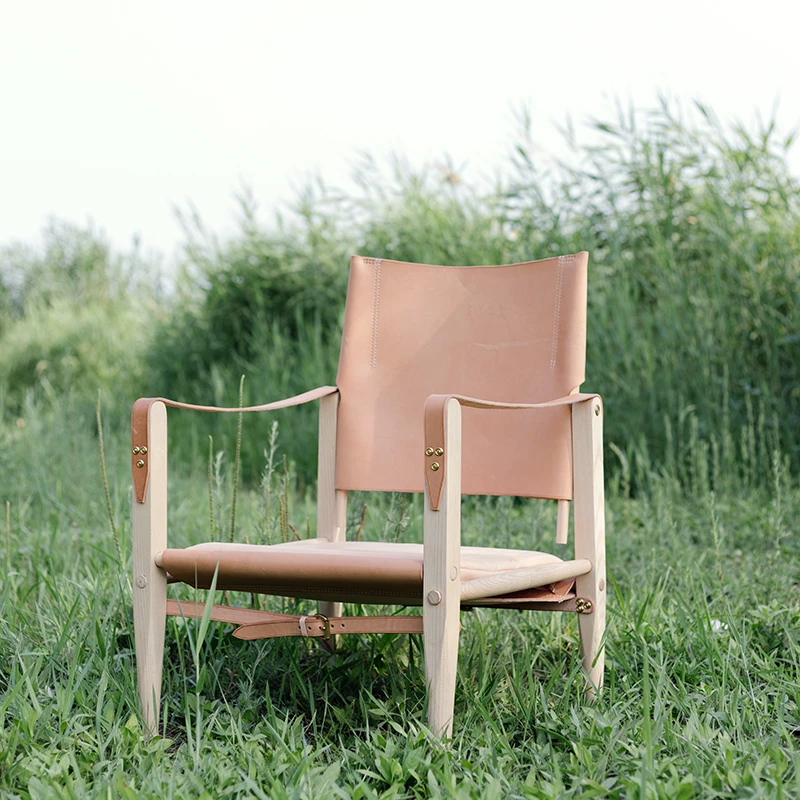 WILDSELECTION美式复古植鞣牛皮狩猎椅大师休闲椅经典户外舒适
