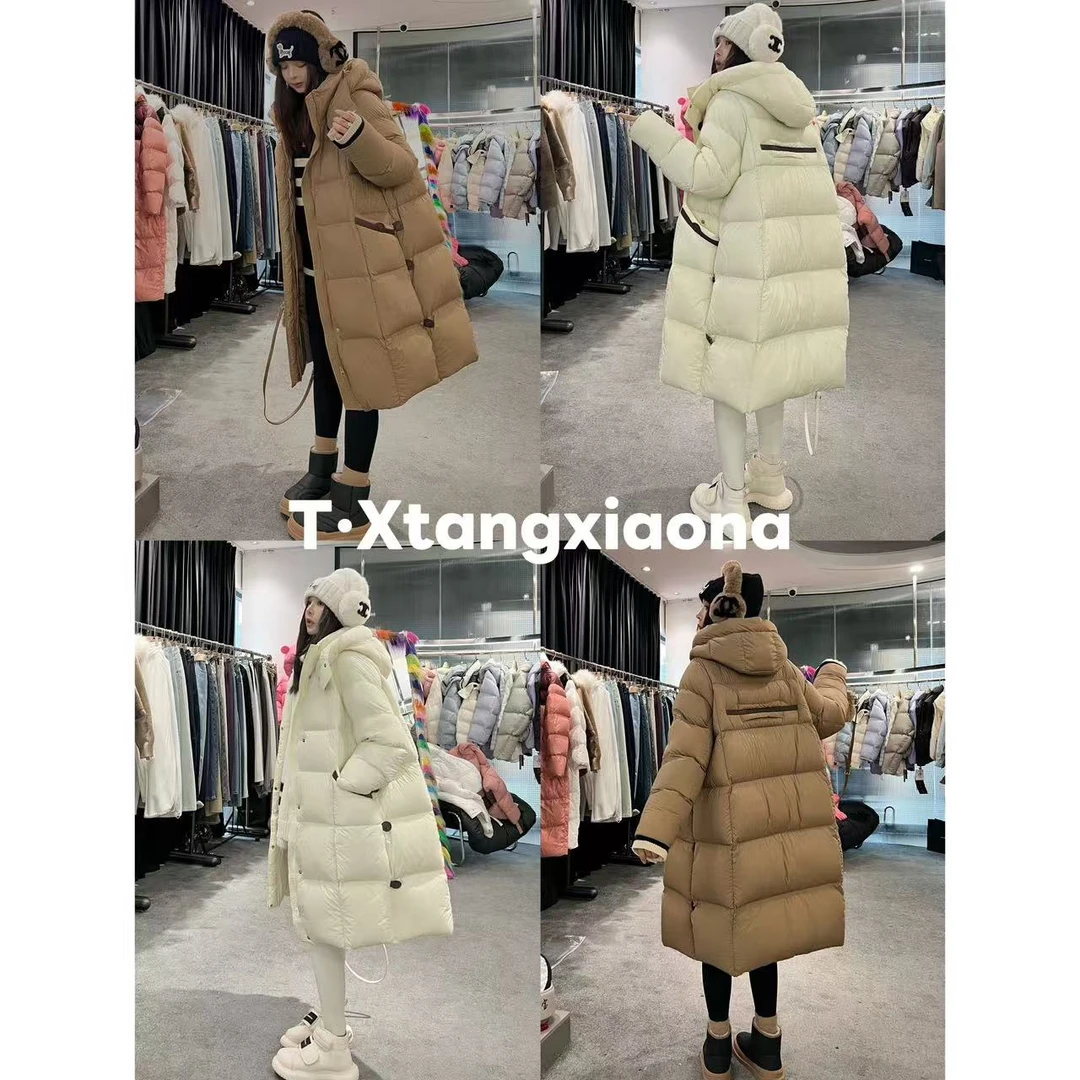 T·X【冬日阳光】高级设计感宽松时尚纯色长款羽绒服1129101