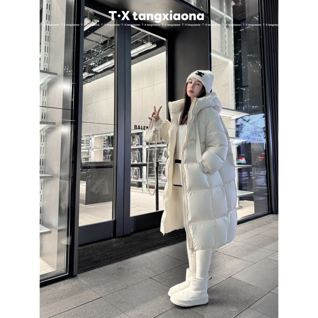 T•X 【飘带】高级感飘带长款过膝羽绒服1129102