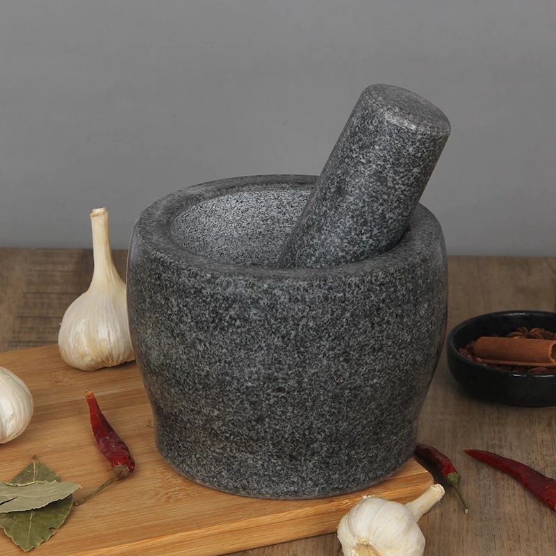 家用老式压蒜捣药神器手动蒜罐加厚内壁石臼捣蒜器蒜臼子原石石头