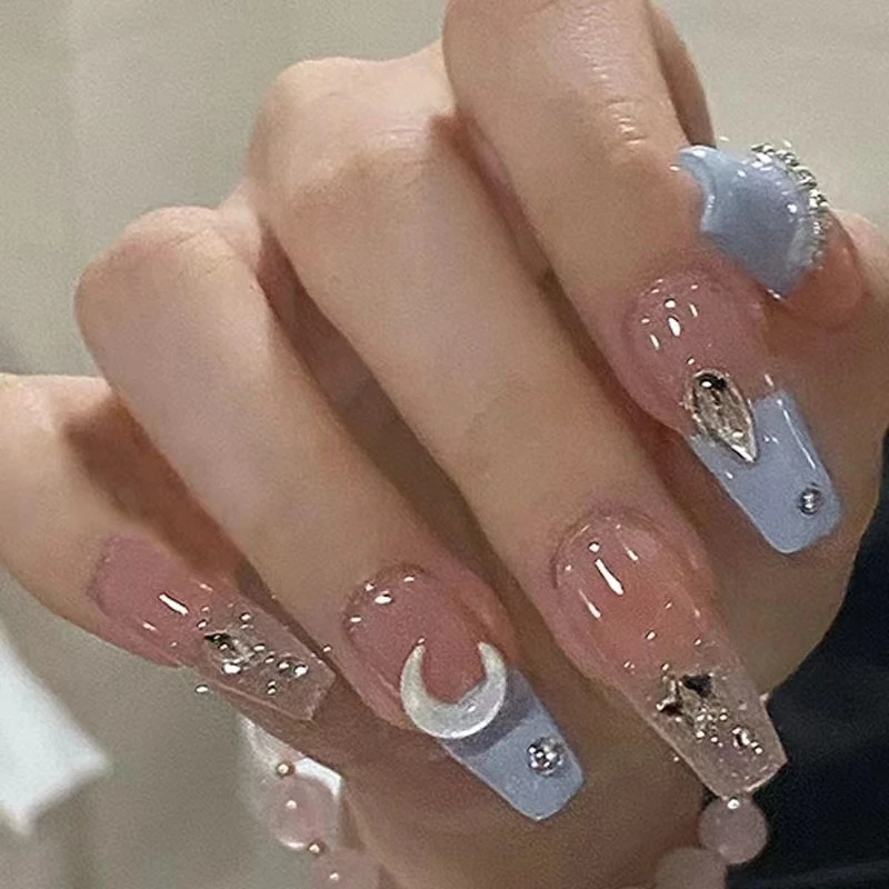 我卷不动了美甲穿戴甲片学生美甲贴纸指甲贴片中长款美甲贴片成品