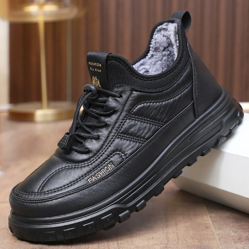 老北京布鞋冬季男士棉鞋加绒保暖软底防滑中老年雪地靴运动爸爸鞋