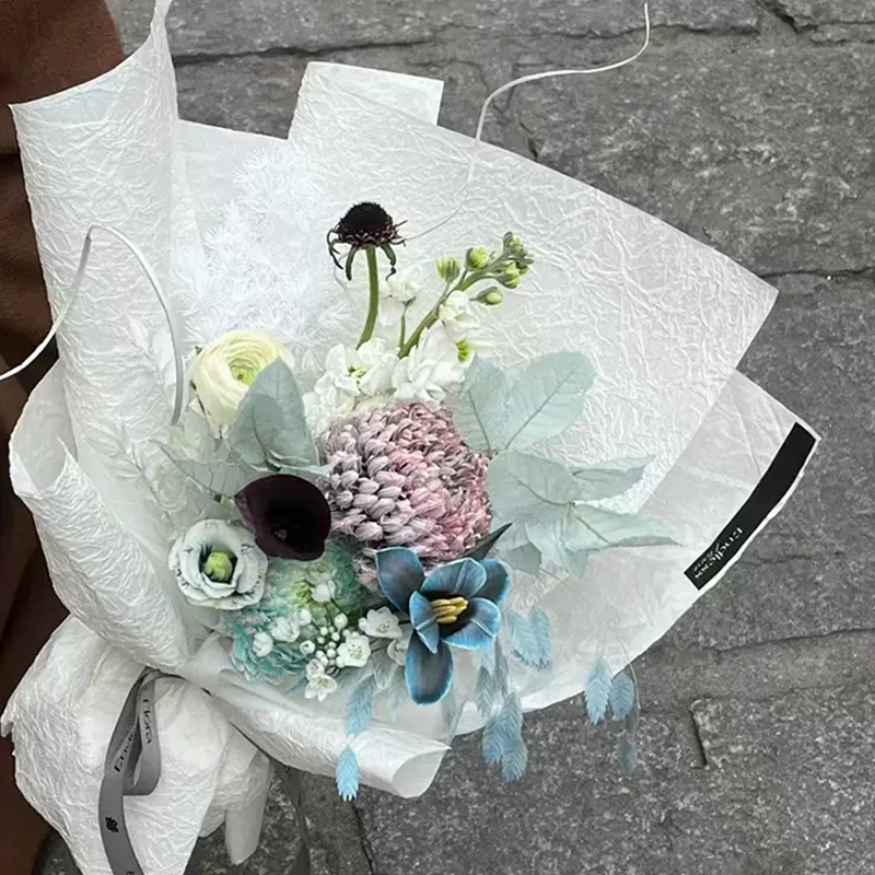 【微花宝】高端手工石纹肌理纸花店花束包装纸花艺包装材料手工