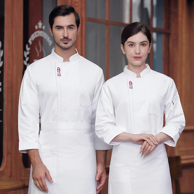 高档厨师服长袖男中餐厅茶楼厨房工作服秋冬装订做烘焙面包房衣服