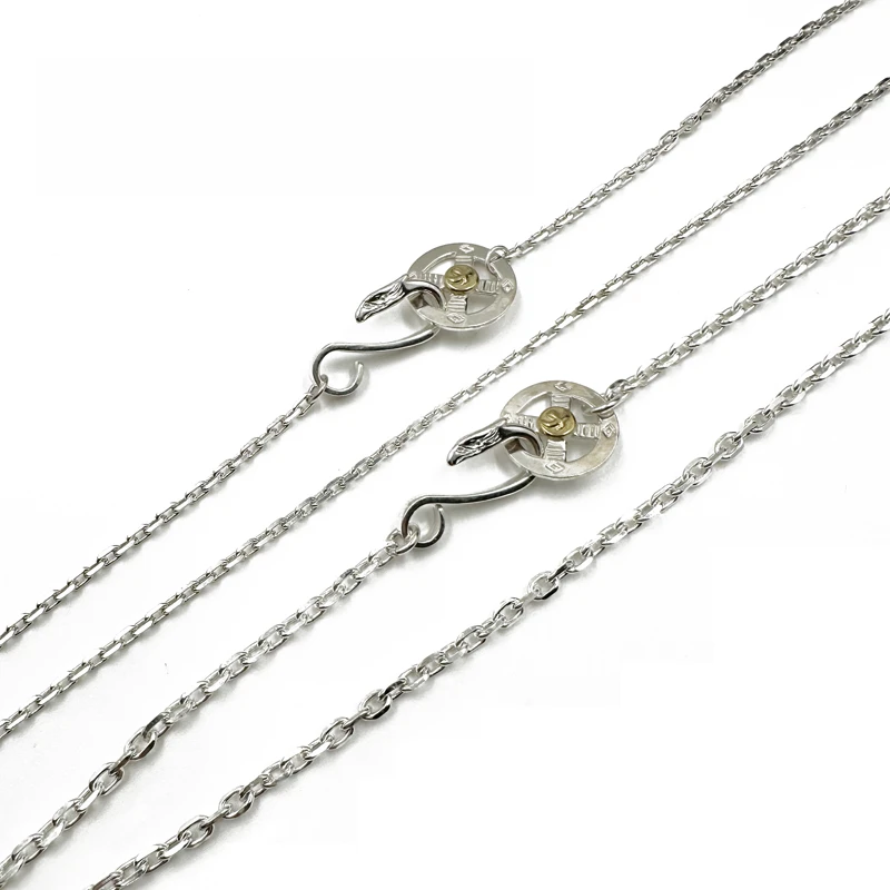 925银银制品 手工时尚百搭简约纯银项链潮人个性