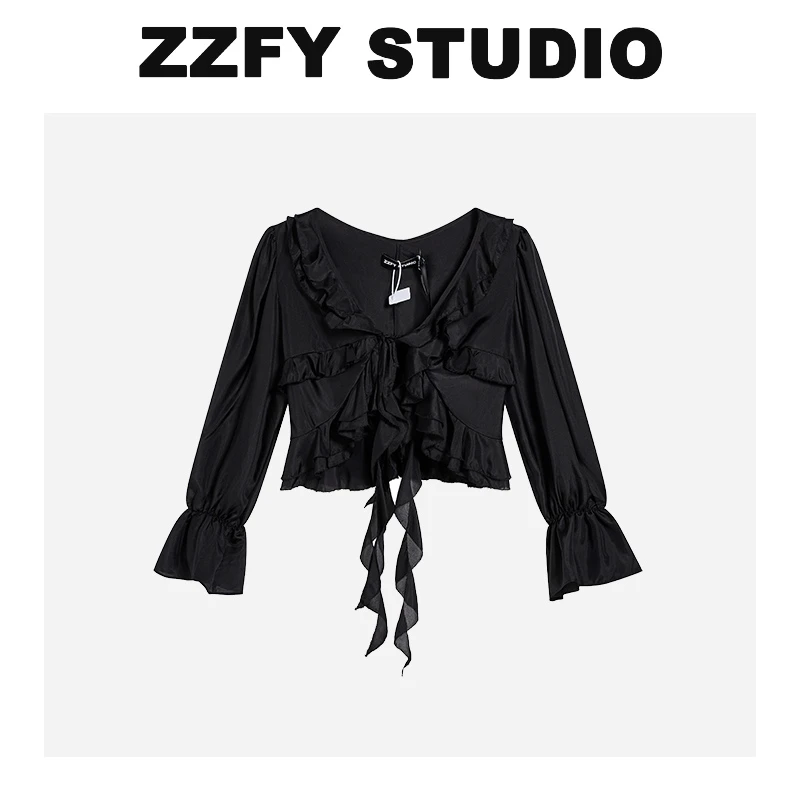 【超总专属】ZZFY STUDIO 花边饰系带门襟上衣 24CSY111858B