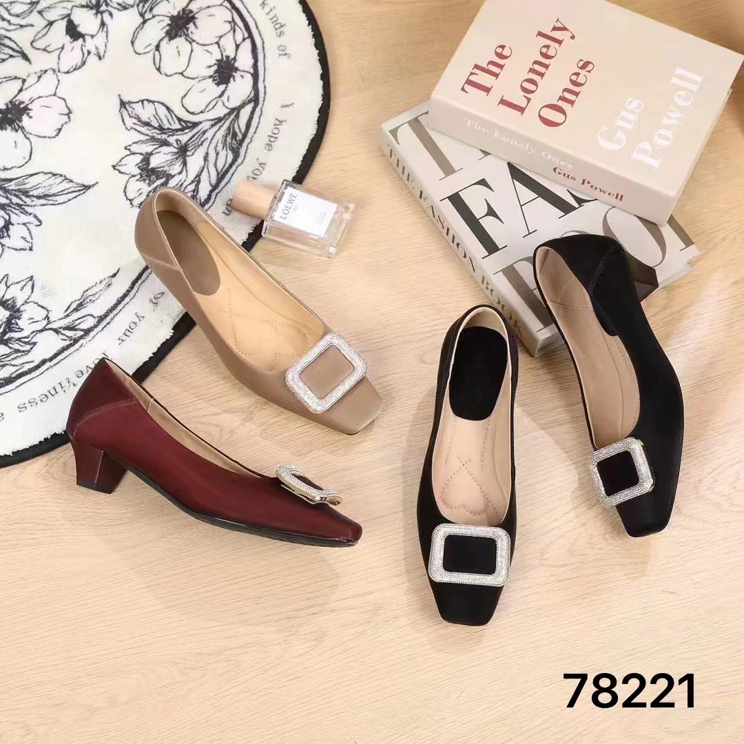 24年 新款女鞋气质时尚百搭粗跟跟鞋