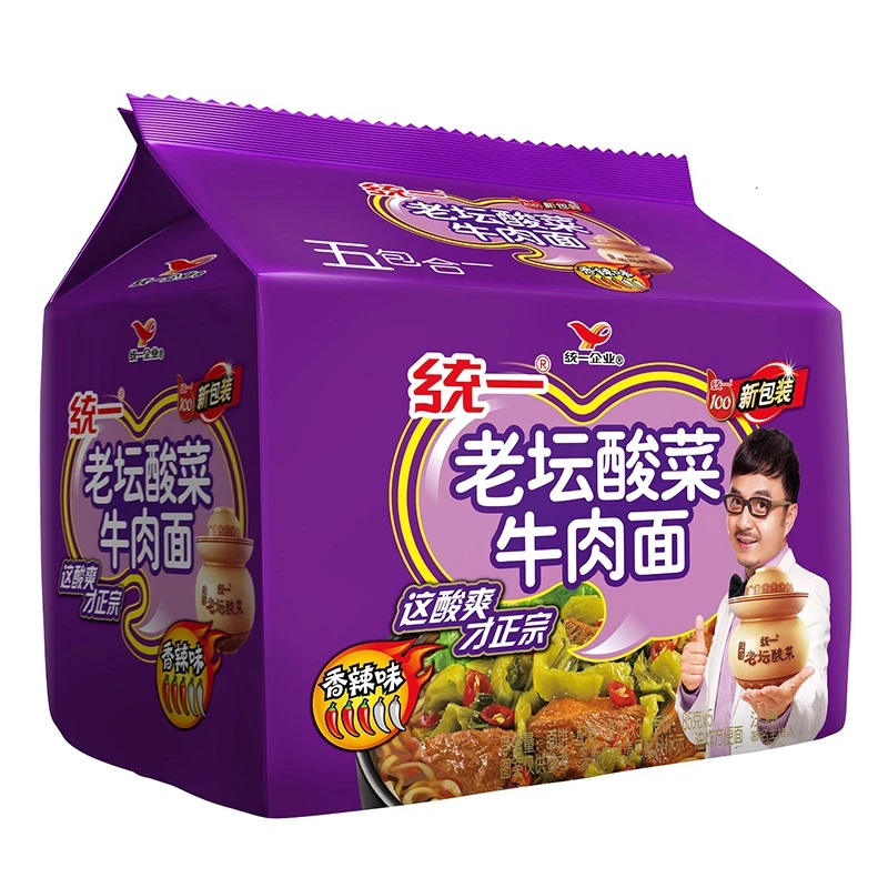 【泡面】统一100老坛酸菜牛肉面82.5g*5/组